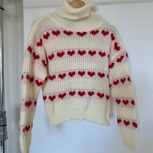 NWOT Lumiere Heart Fair Isle Turtleneck Sweater